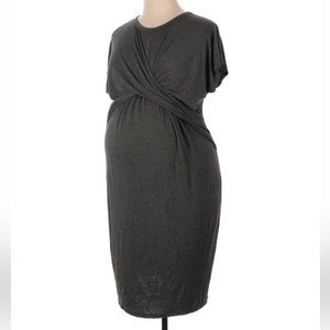 GAP Gray Casual Wrap Front Maternity Dress